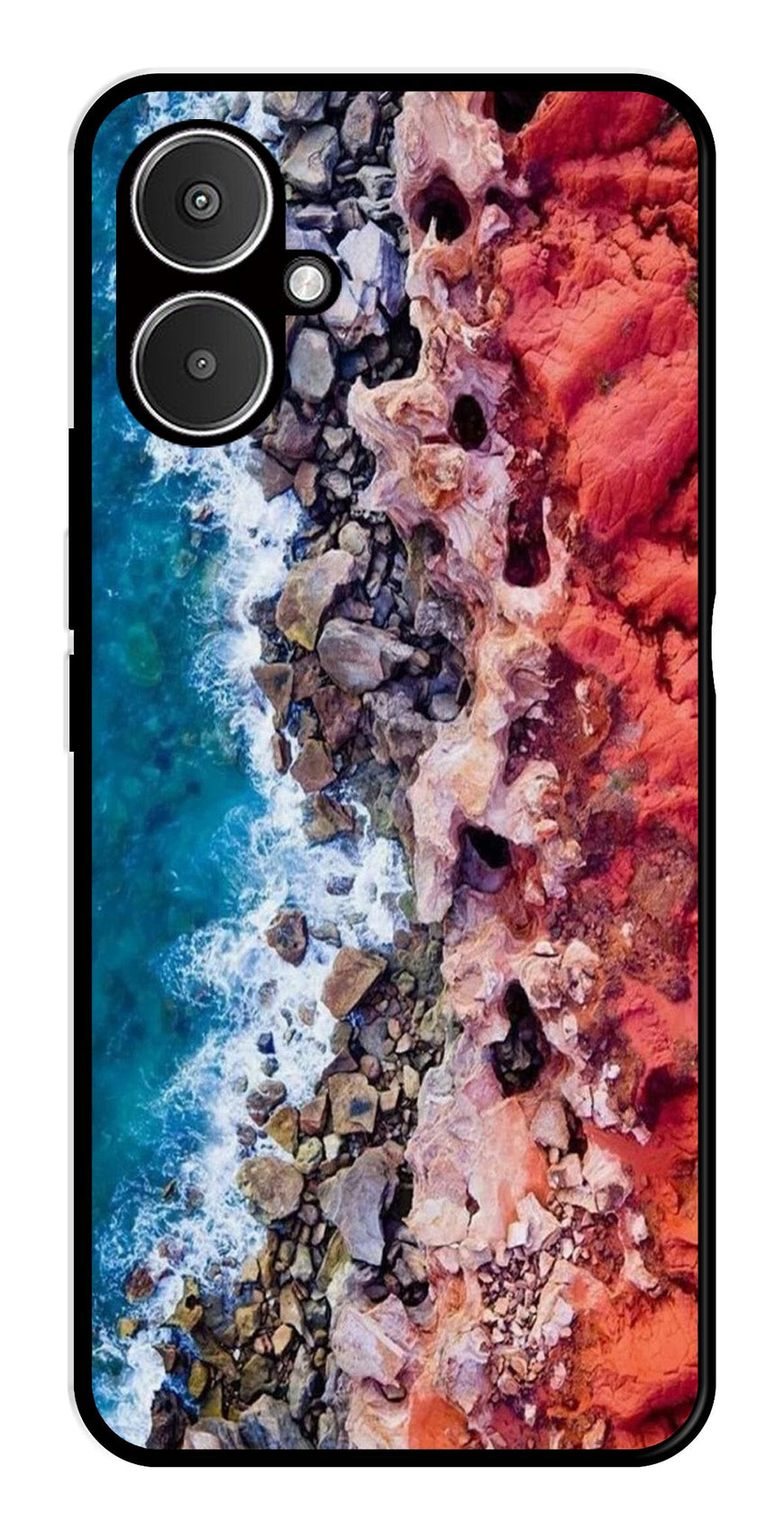 Sea Shore Metal Mobile Case for Redmi 13C 5G   (Design No -18)