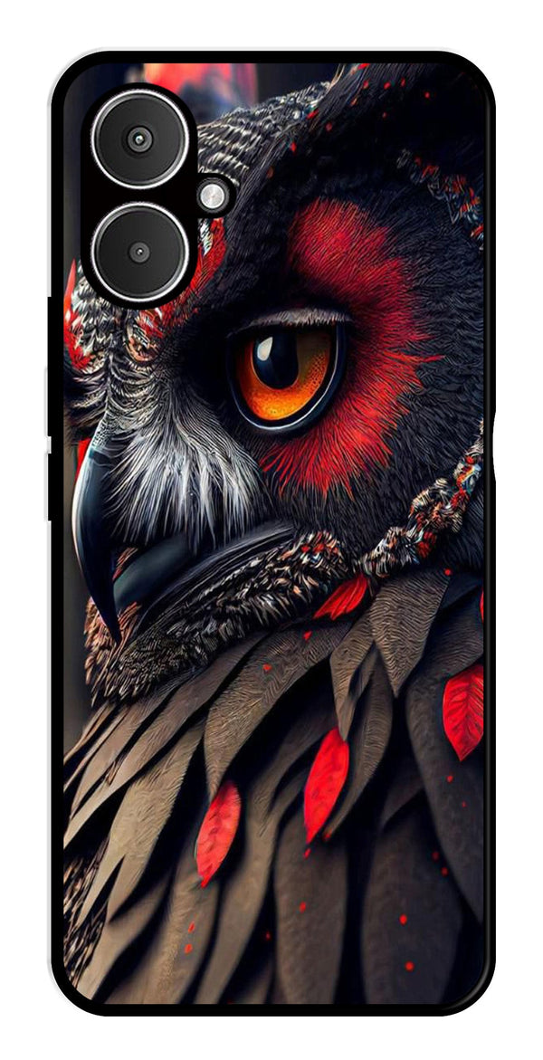 Owl Design Metal Mobile Case for Redmi 13C 5G   (Design No -26)