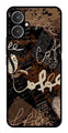 Coffee Pattern Metal Mobile Case for Redmi 13C 5G   (Design No -37)