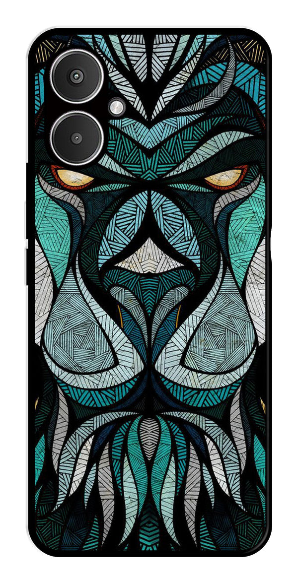 Lion Pattern Metal Mobile Case for Redmi 13C 5G   (Design No -40)