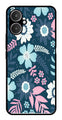 Flower Leaves Design Metal Mobile Case for Redmi 13C 5G   (Design No -50)