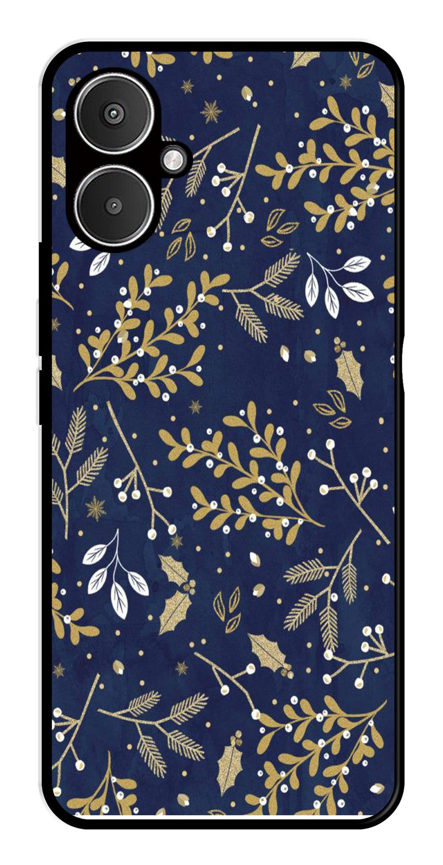 Floral Pattern  Metal Mobile Case for Redmi 13C 5G   (Design No -52)
