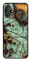 Map Design Metal Mobile Case for Redmi 13C 5G   (Design No -54)