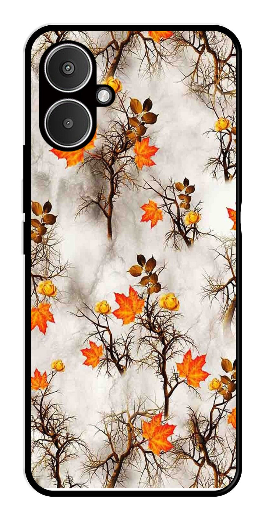 Autumn leaves Metal Mobile Case for Redmi 13C 5G   (Design No -55)
