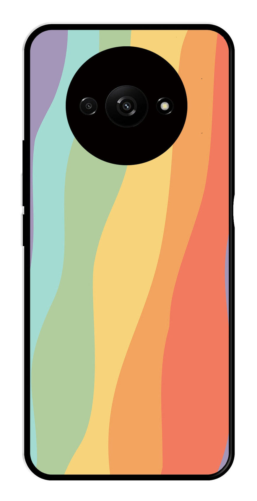 Muted Rainbow Metal Mobile Case for Redmi A3   (Design No -02)