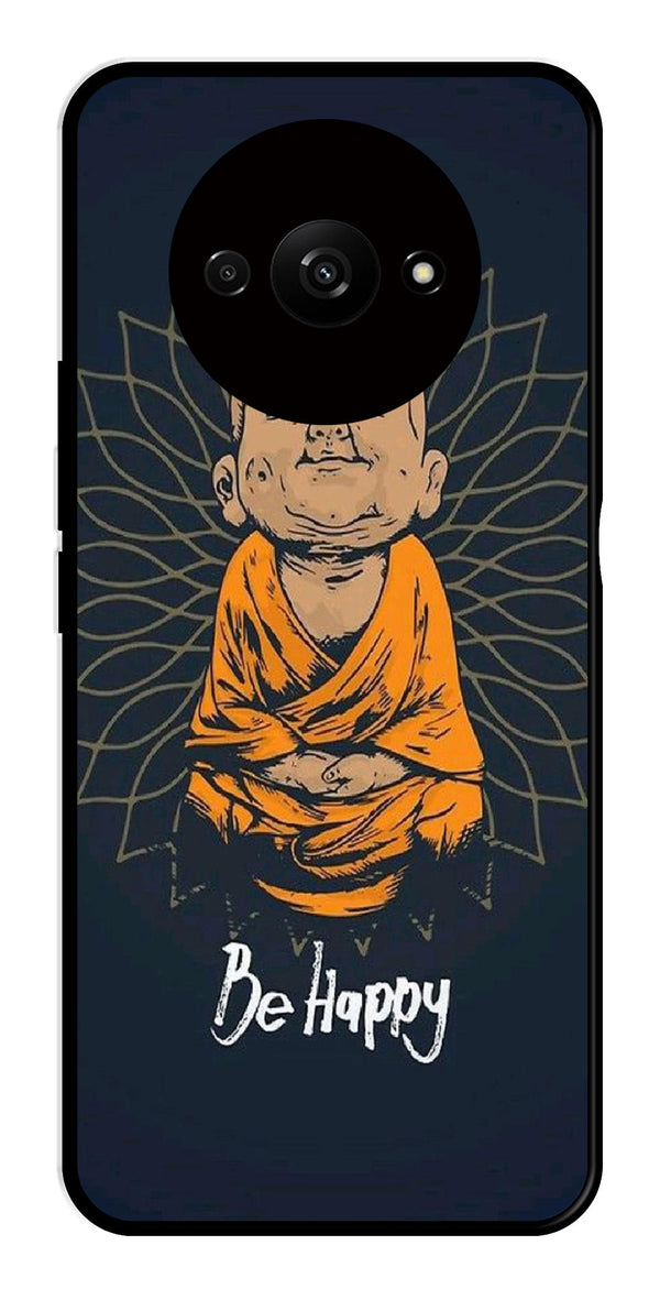 Be Happy Metal Mobile Case for Redmi A3   (Design No -27)