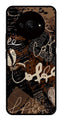 Coffee Pattern Metal Mobile Case for Redmi A3   (Design No -37)