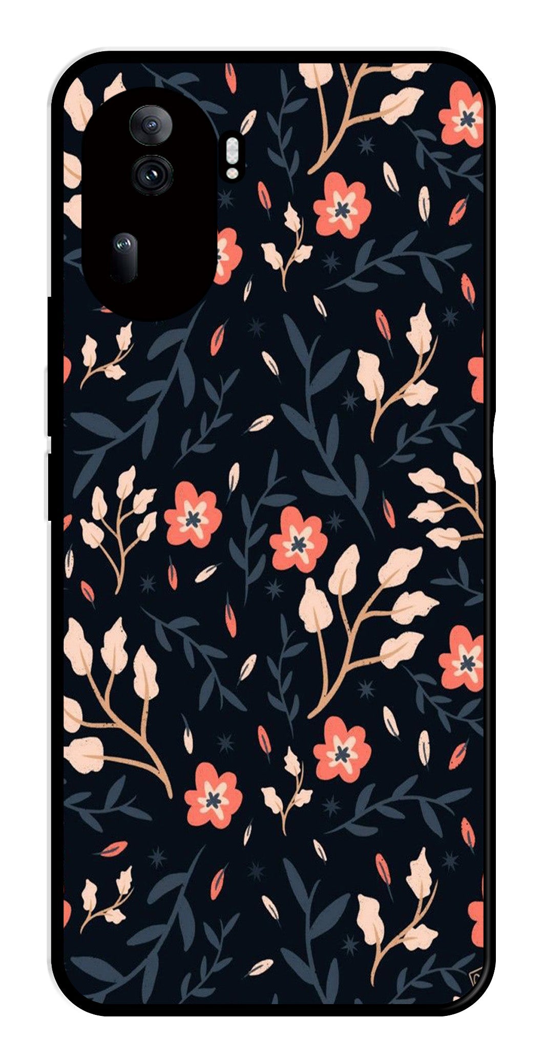 Floral Pattern Metal Mobile Case for Oppo Reno 11 Pro 5G   (Design No -10)