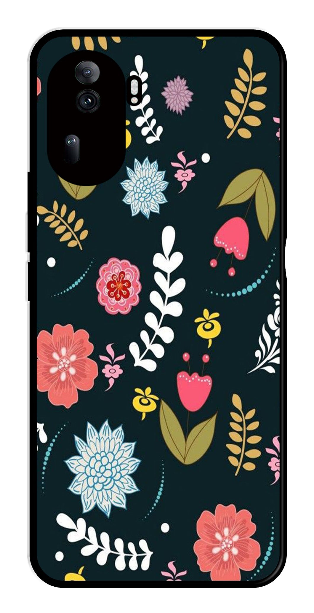 Floral Pattern2 Metal Mobile Case for Oppo Reno 11 Pro 5G   (Design No -12)