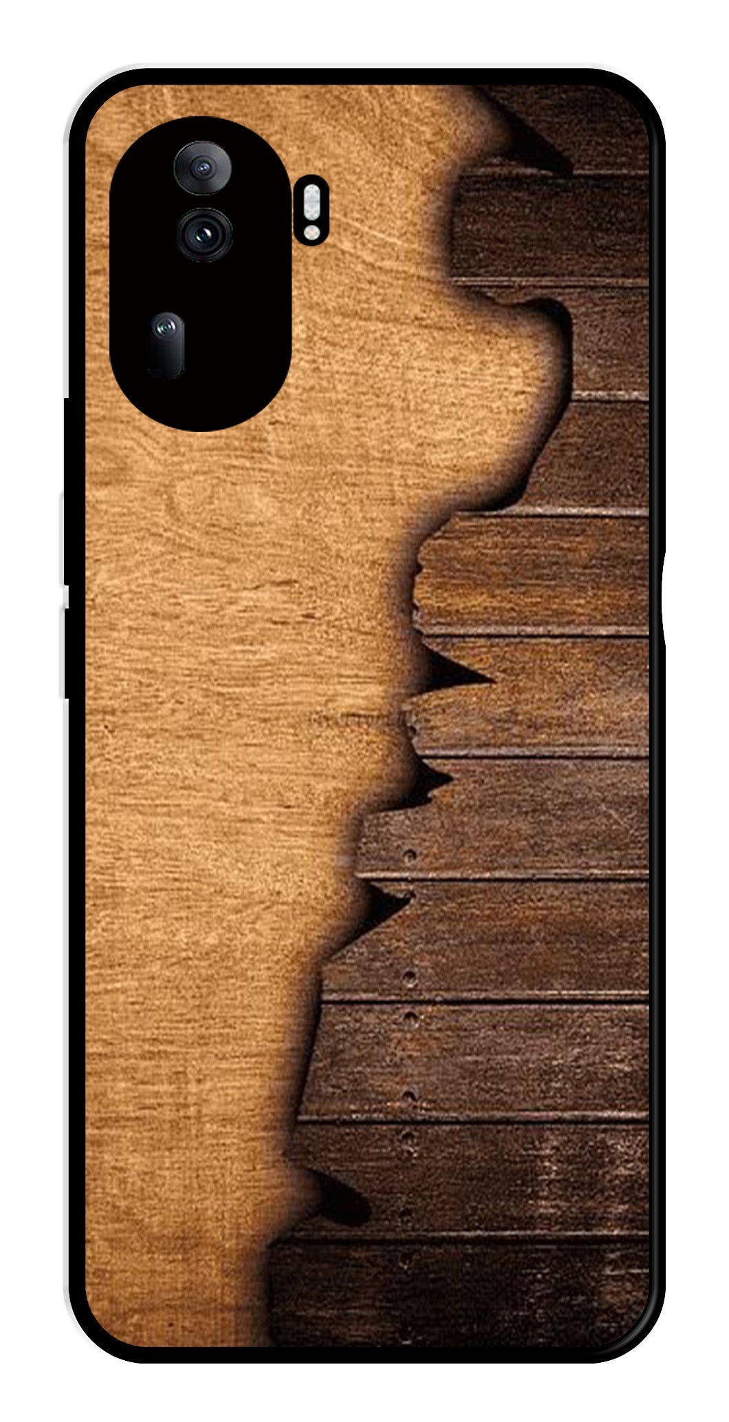 Wooden Design Metal Mobile Case for Oppo Reno 11 Pro 5G   (Design No -13)