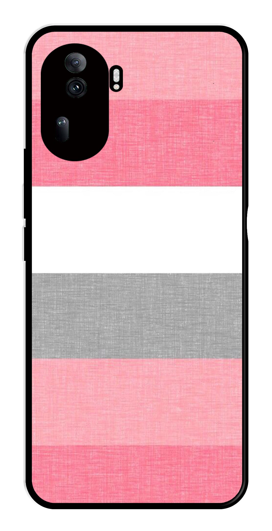 Pink Pattern Metal Mobile Case for Oppo Reno 11 Pro 5G   (Design No -23)