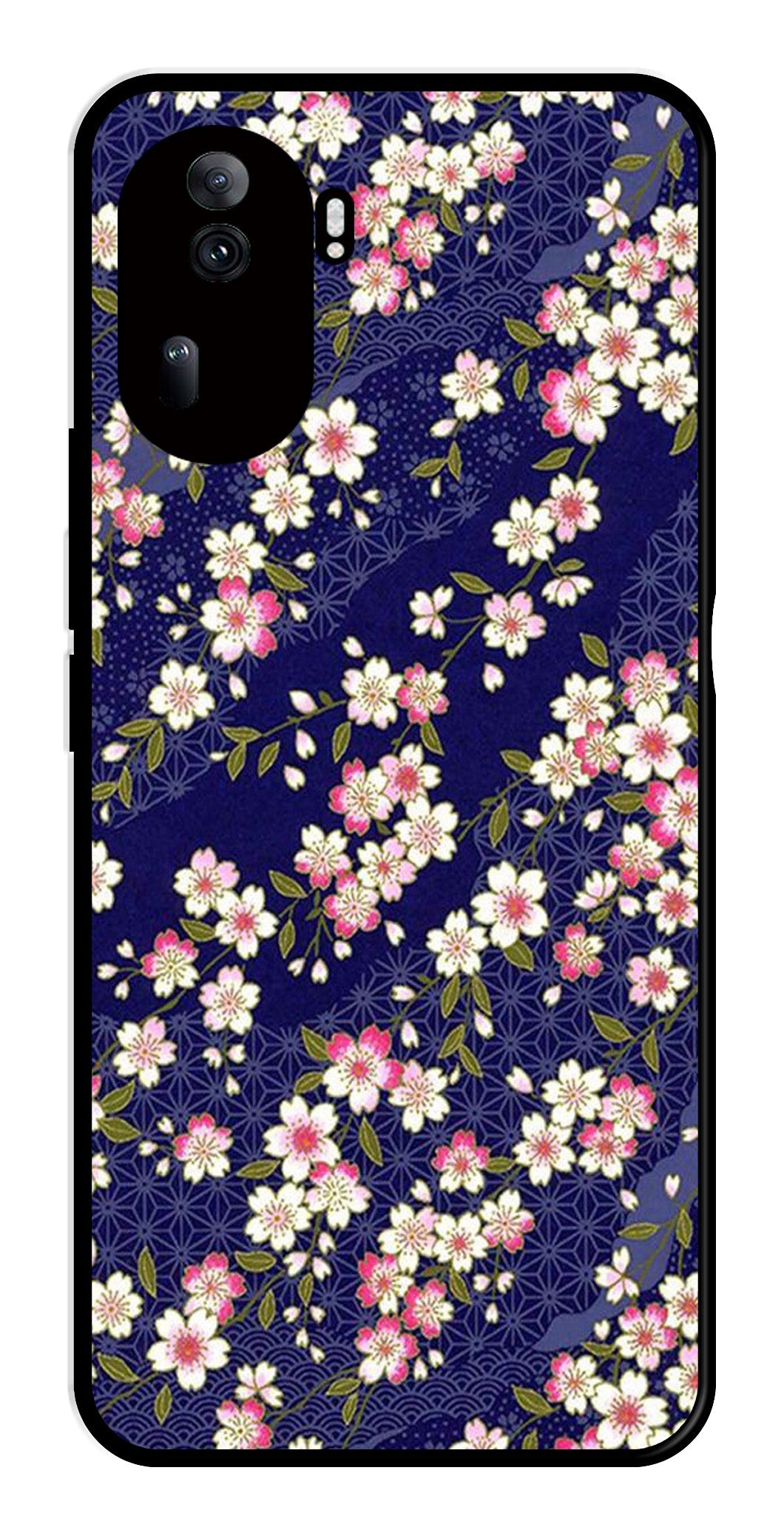 Flower Design Metal Mobile Case for Oppo Reno 11 Pro 5G   (Design No -25)