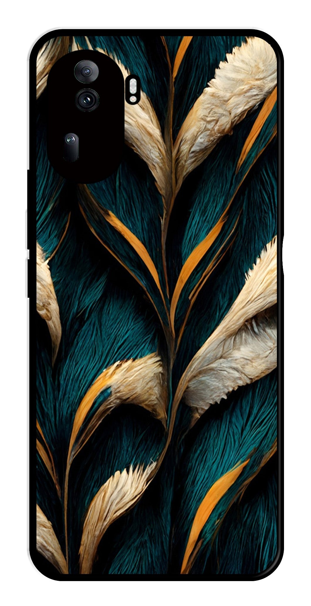 Feathers Metal Mobile Case for Oppo Reno 11 Pro 5G   (Design No -30)