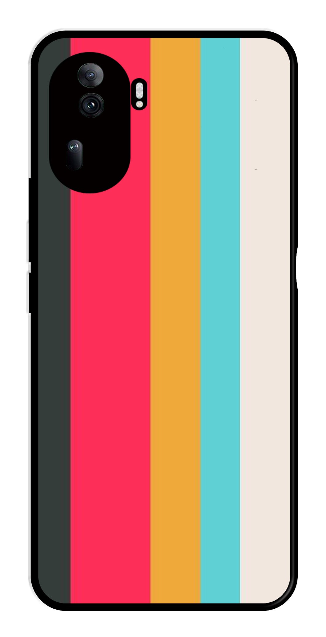 Muted Rainbow Metal Mobile Case for Oppo Reno 11 Pro 5G   (Design No -31)