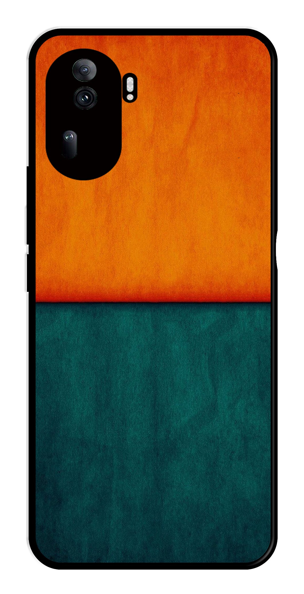 Orange Green Pattern Metal Mobile Case for Oppo Reno 11 Pro 5G   (Design No -45)