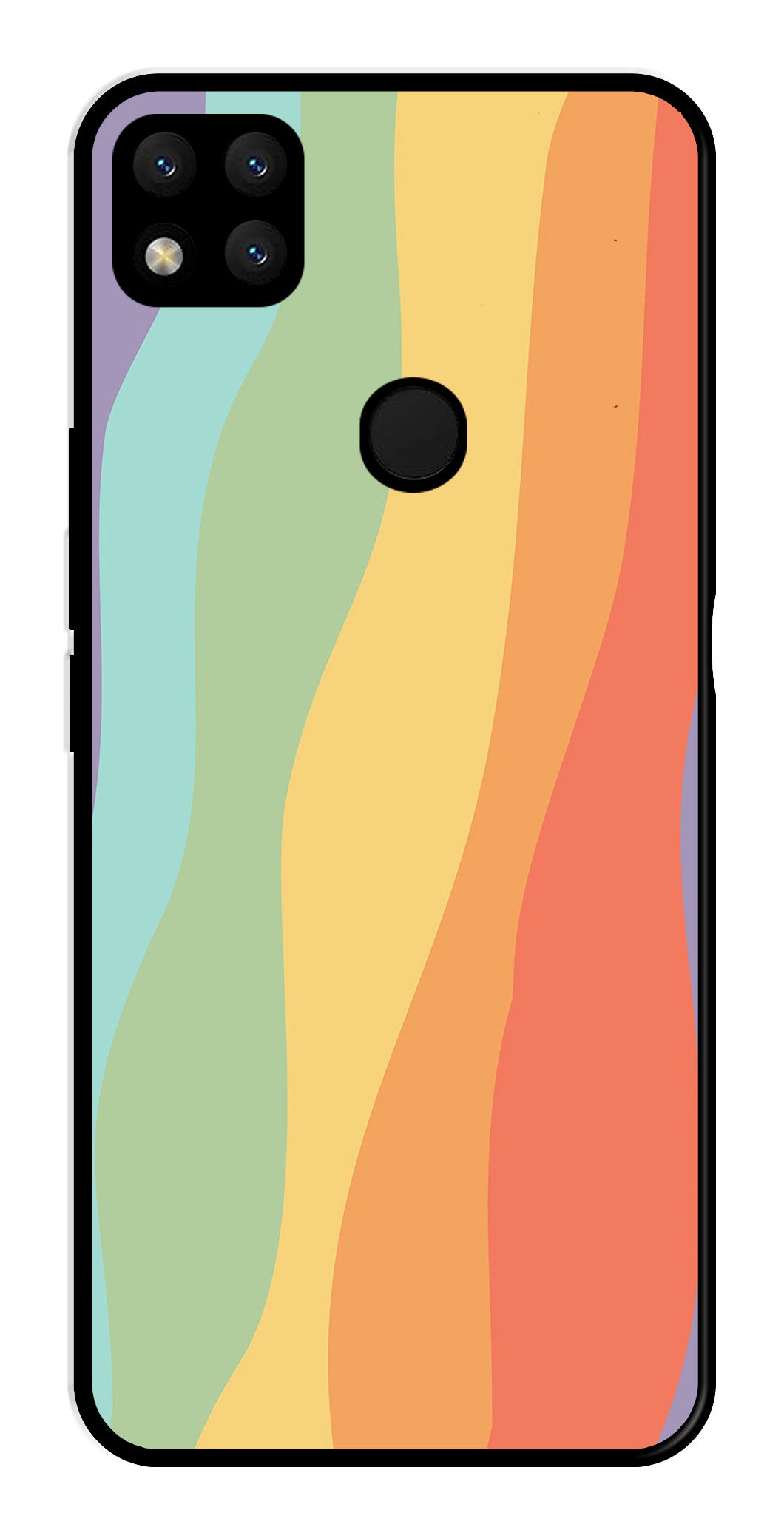 Muted Rainbow Metal Mobile Case for Redmi 9   (Design No -02)