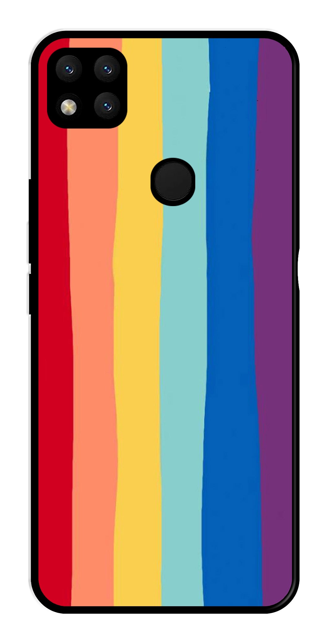 Rainbow MultiColor Metal Mobile Case for Redmi 9   (Design No -03)