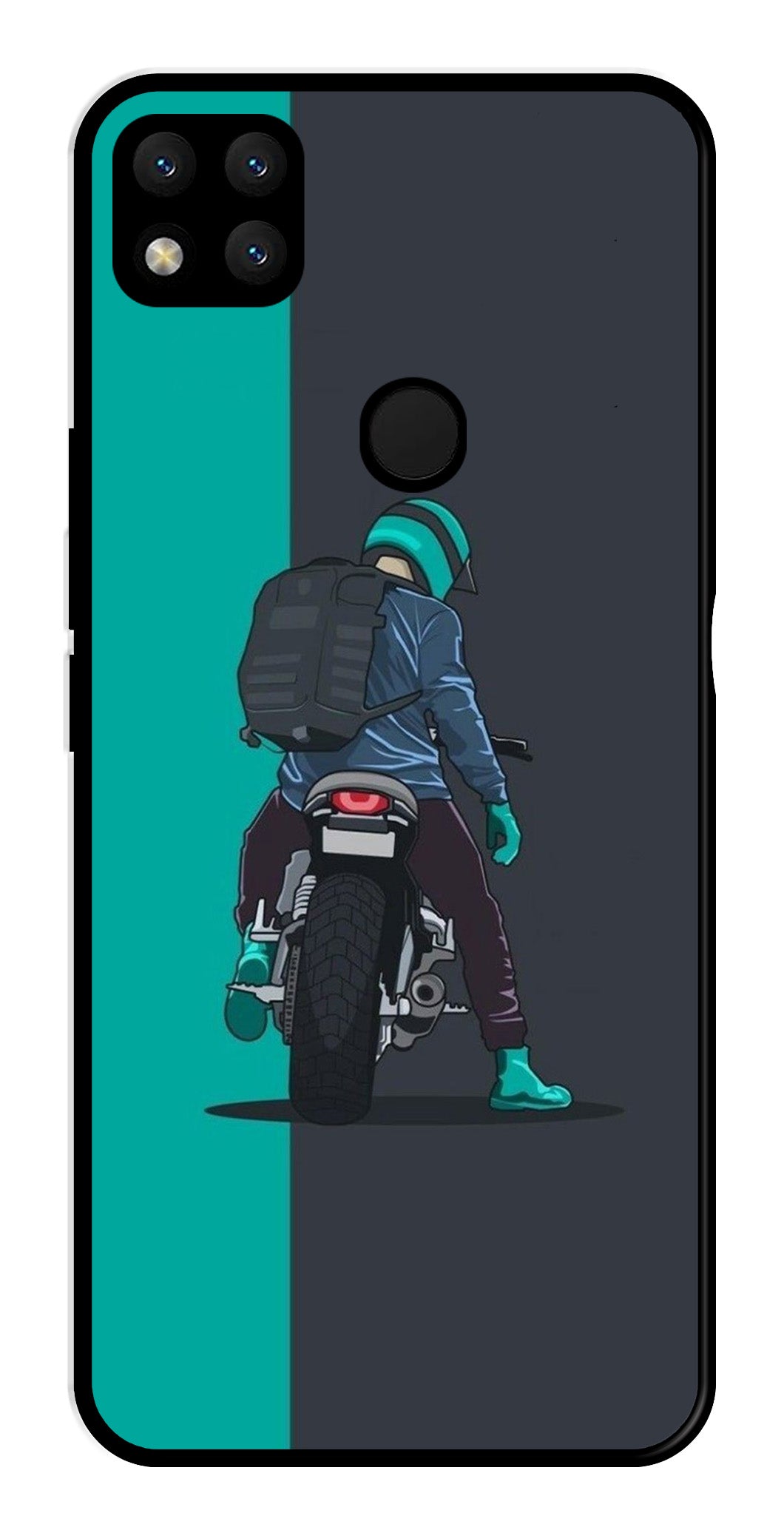 Bike Lover Metal Mobile Case for Redmi 9   (Design No -05)