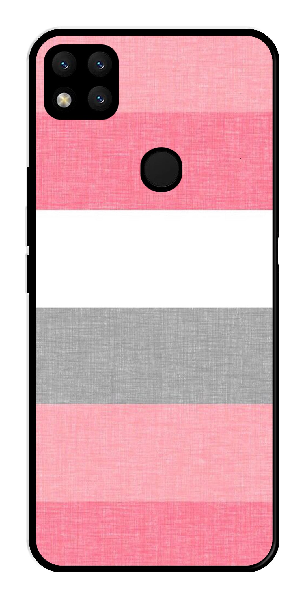 Pink Pattern Metal Mobile Case for Redmi 9   (Design No -23)