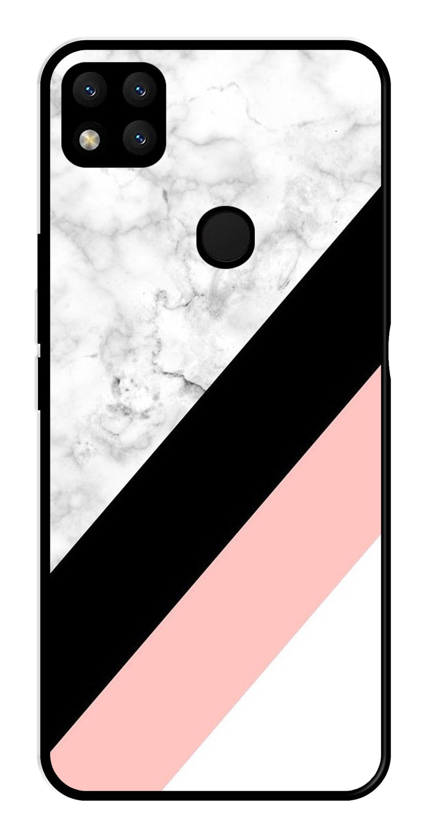 Marble Design Metal Mobile Case for Redmi 9   (Design No -24)