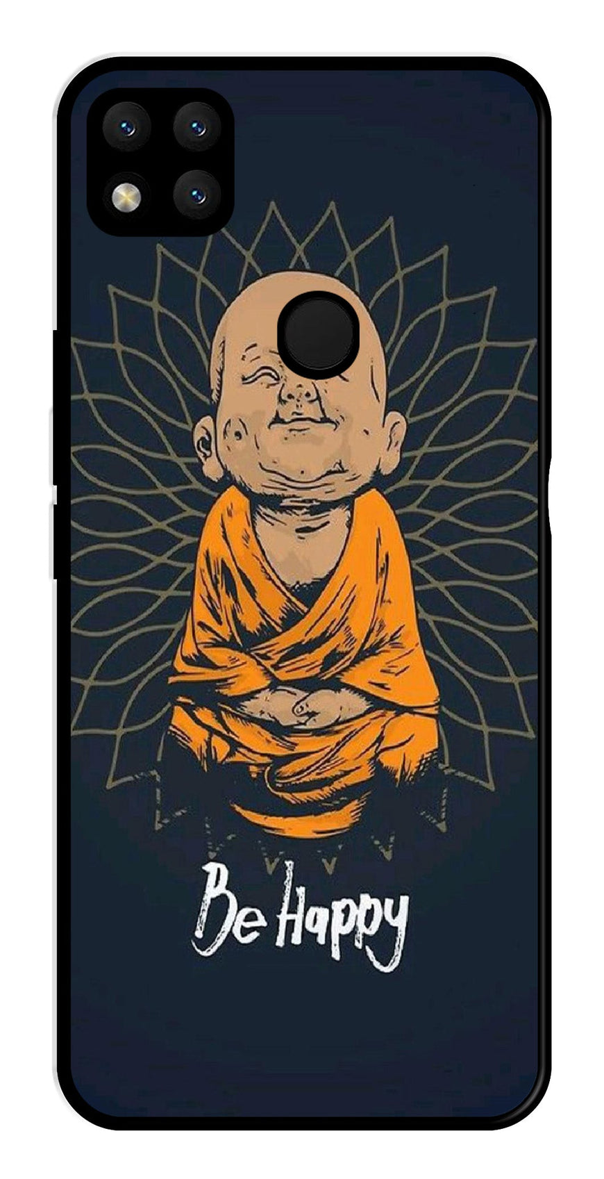 Be Happy Metal Mobile Case for Redmi 9   (Design No -27)