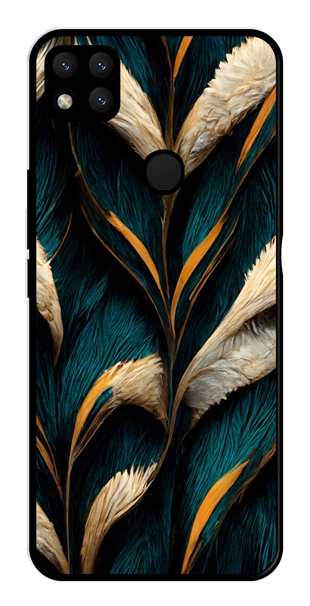 Feathers Metal Mobile Case for Redmi 9   (Design No -30)