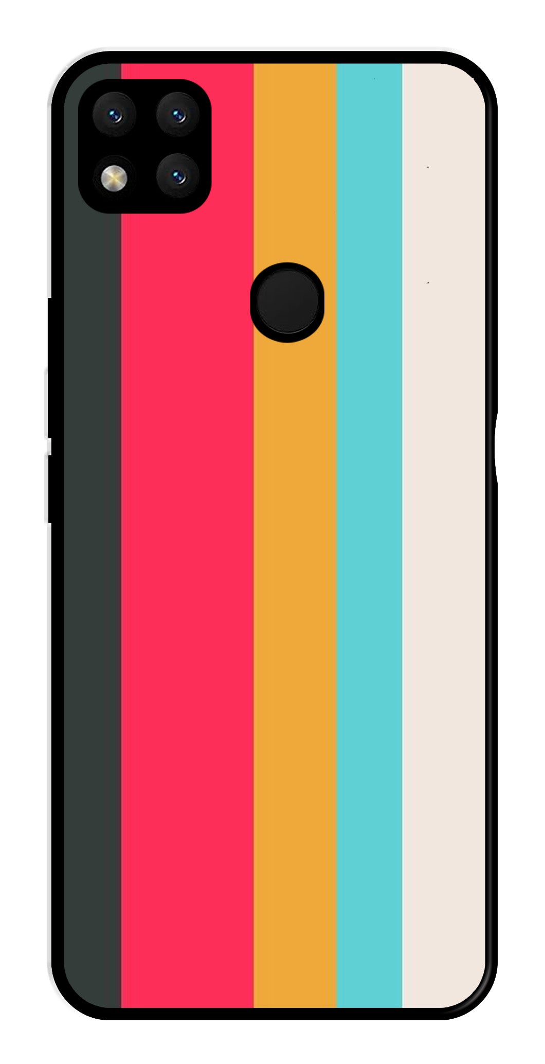 Muted Rainbow Metal Mobile Case for Redmi 9   (Design No -31)