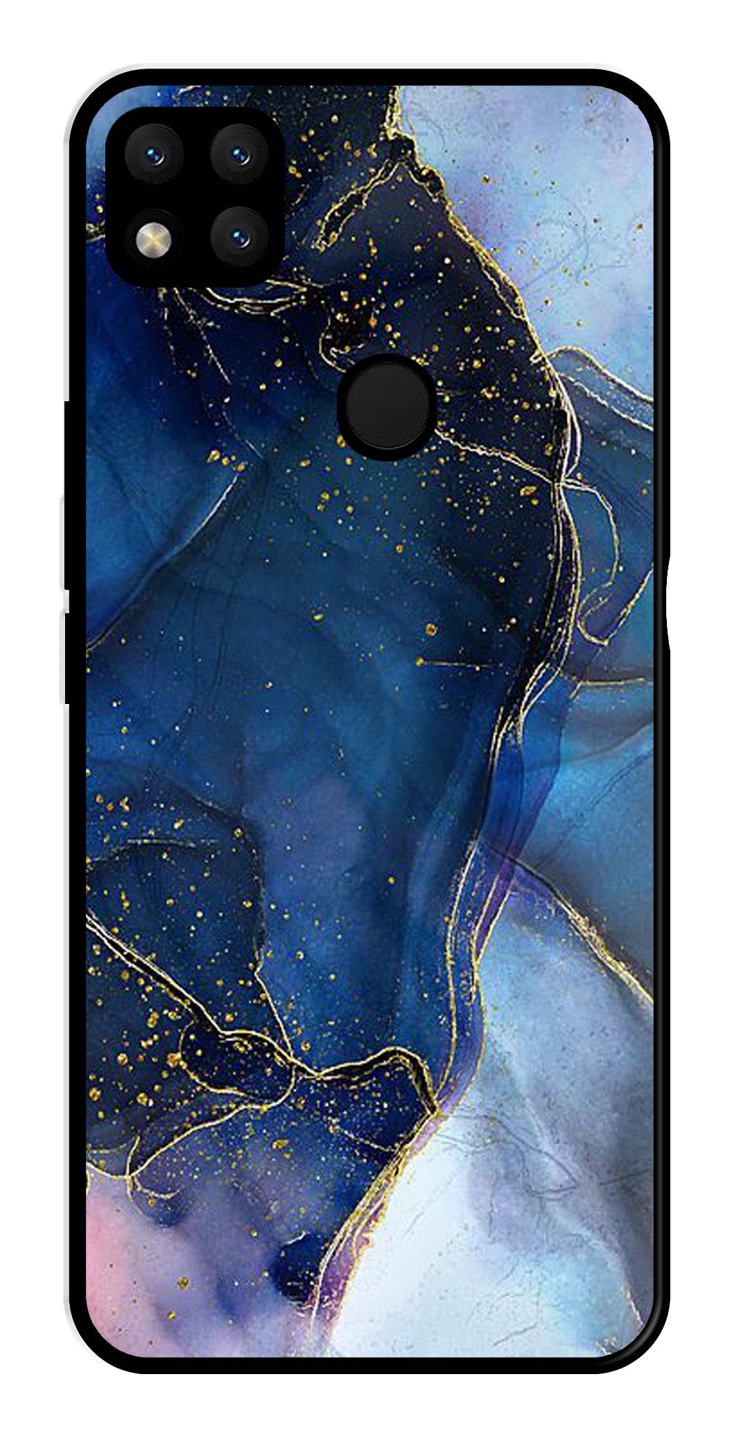 Blue Marble Metal Mobile Case for Redmi 9   (Design No -34)