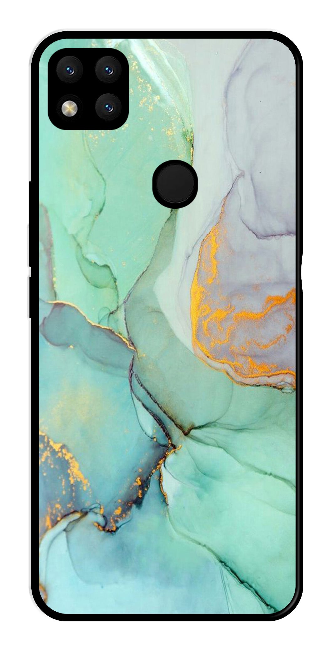 Marble Design Metal Mobile Case for Redmi 9   (Design No -46)