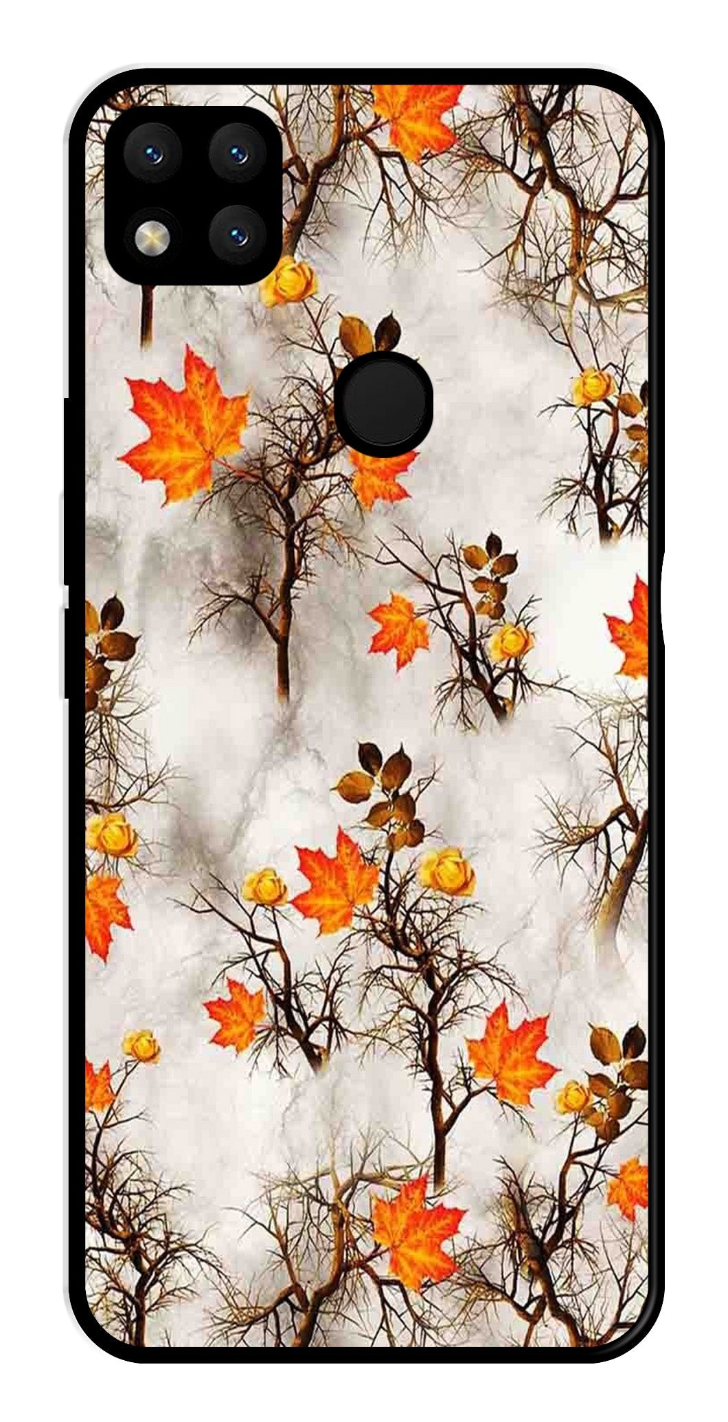 Autumn leaves Metal Mobile Case for Redmi 9   (Design No -55)