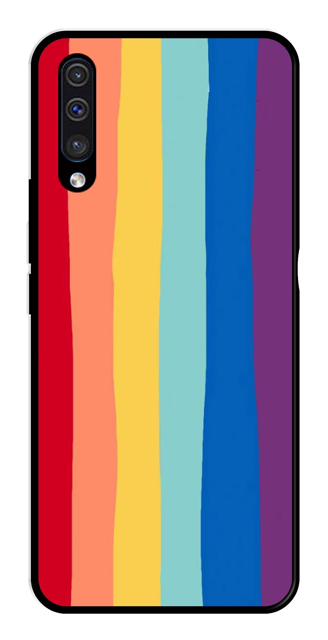 Rainbow MultiColor Metal Mobile Case for Samsung Galaxy A50   (Design No -03)