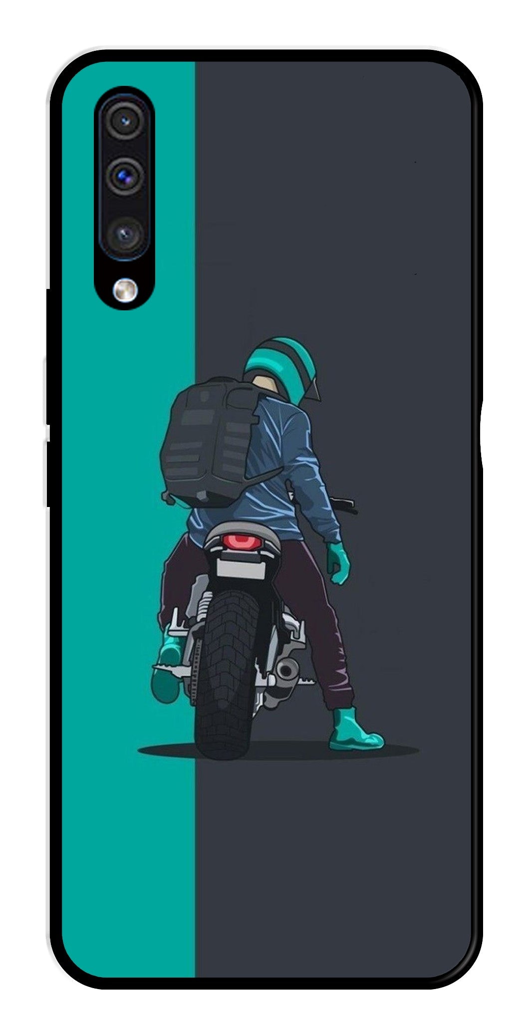Bike Lover Metal Mobile Case for Samsung Galaxy A50   (Design No -05)