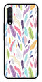 Colorful Feathers Metal Mobile Case for Samsung Galaxy A50   (Design No -06)
