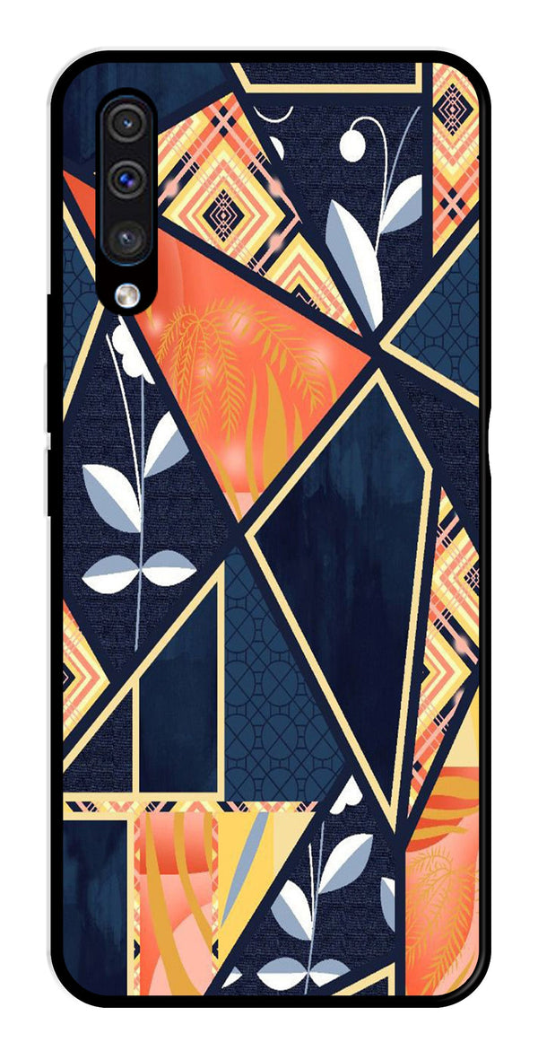 Marble Design Metal Mobile Case for Samsung Galaxy A50   (Design No -07)