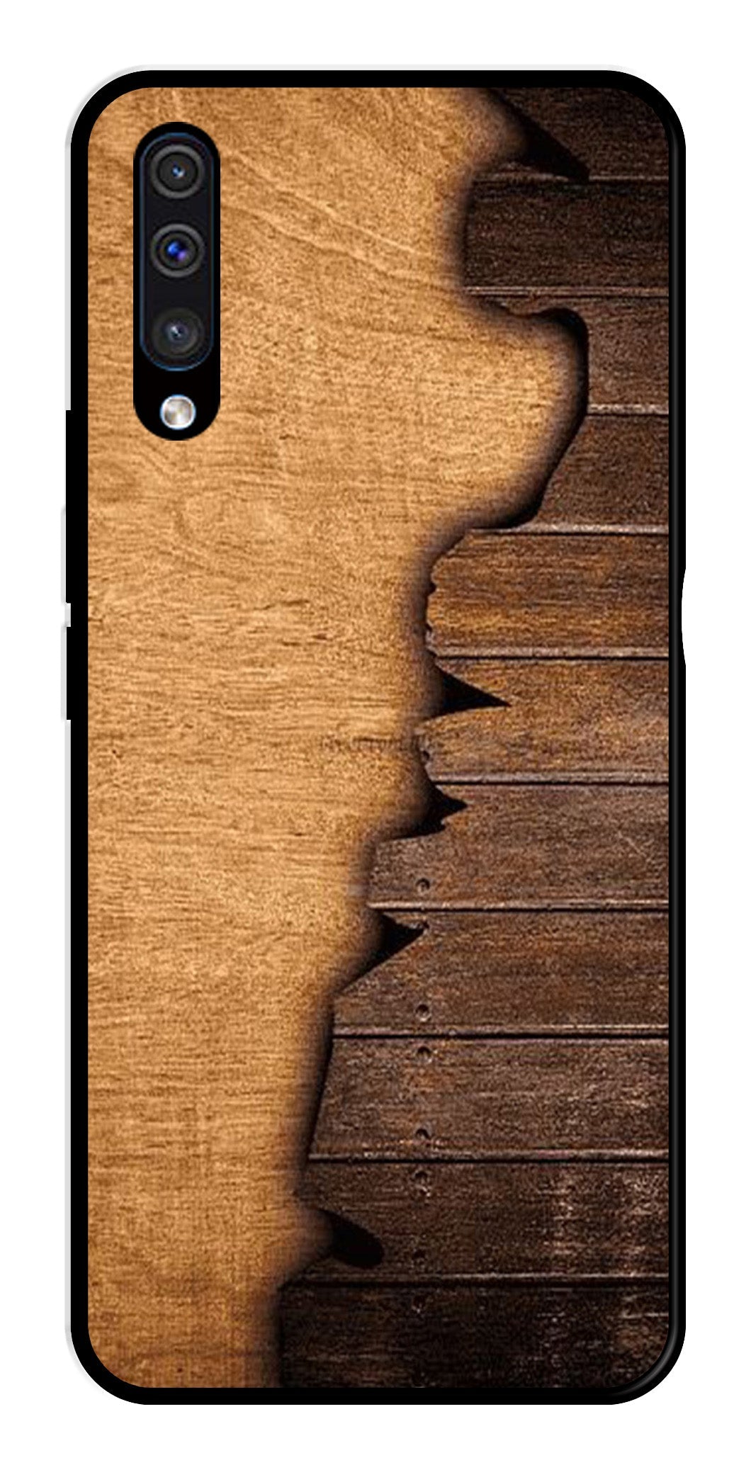 Wooden Design Metal Mobile Case for Samsung Galaxy A50   (Design No -13)