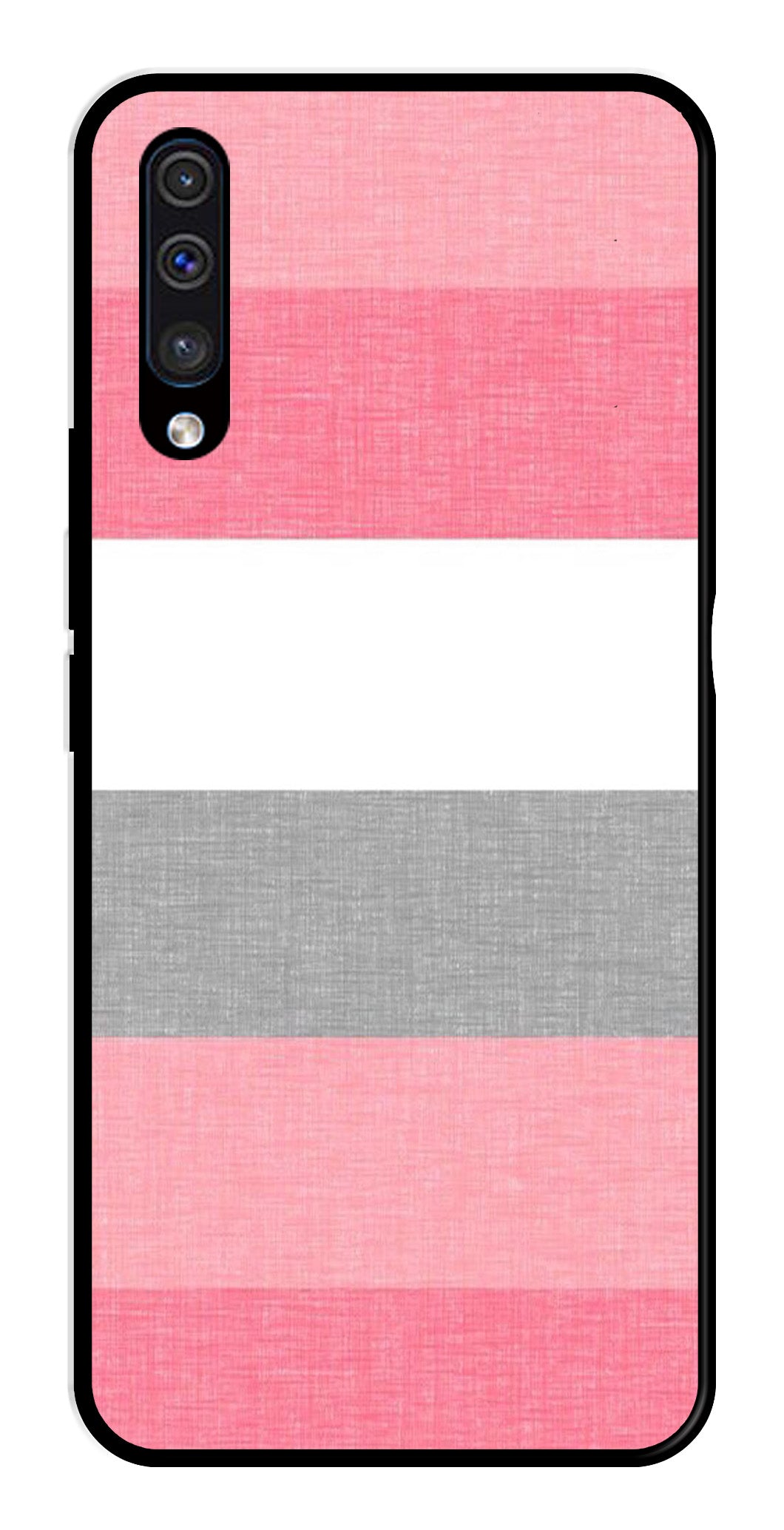 Pink Pattern Metal Mobile Case for Samsung Galaxy A50   (Design No -23)