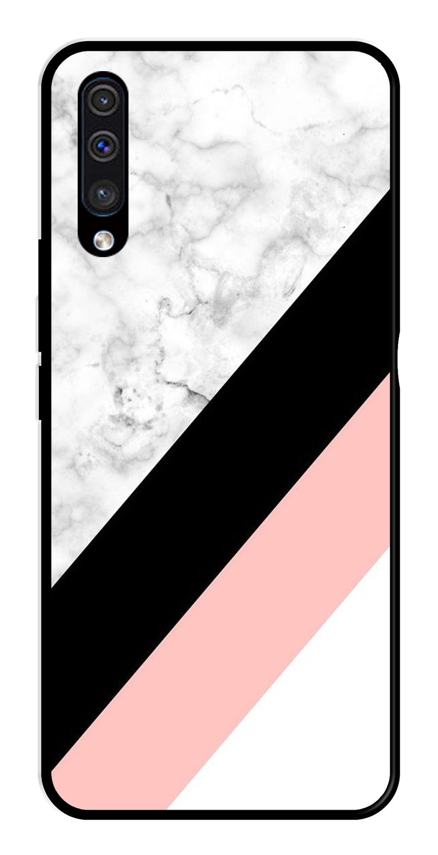 Marble Design Metal Mobile Case for Samsung Galaxy A50   (Design No -24)
