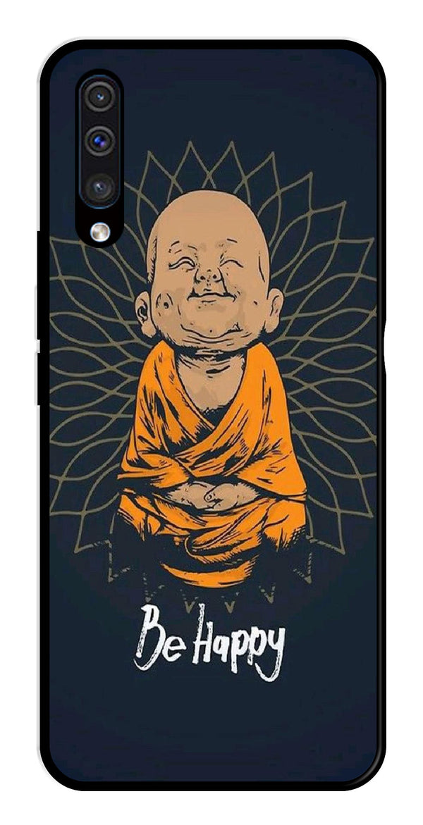 Be Happy Metal Mobile Case for Samsung Galaxy A50   (Design No -27)