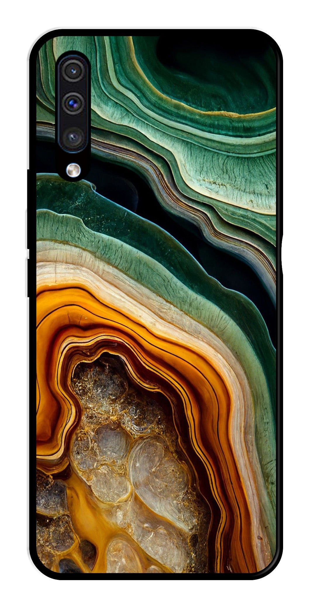 Marble Design Metal Mobile Case for Samsung Galaxy A50   (Design No -28)