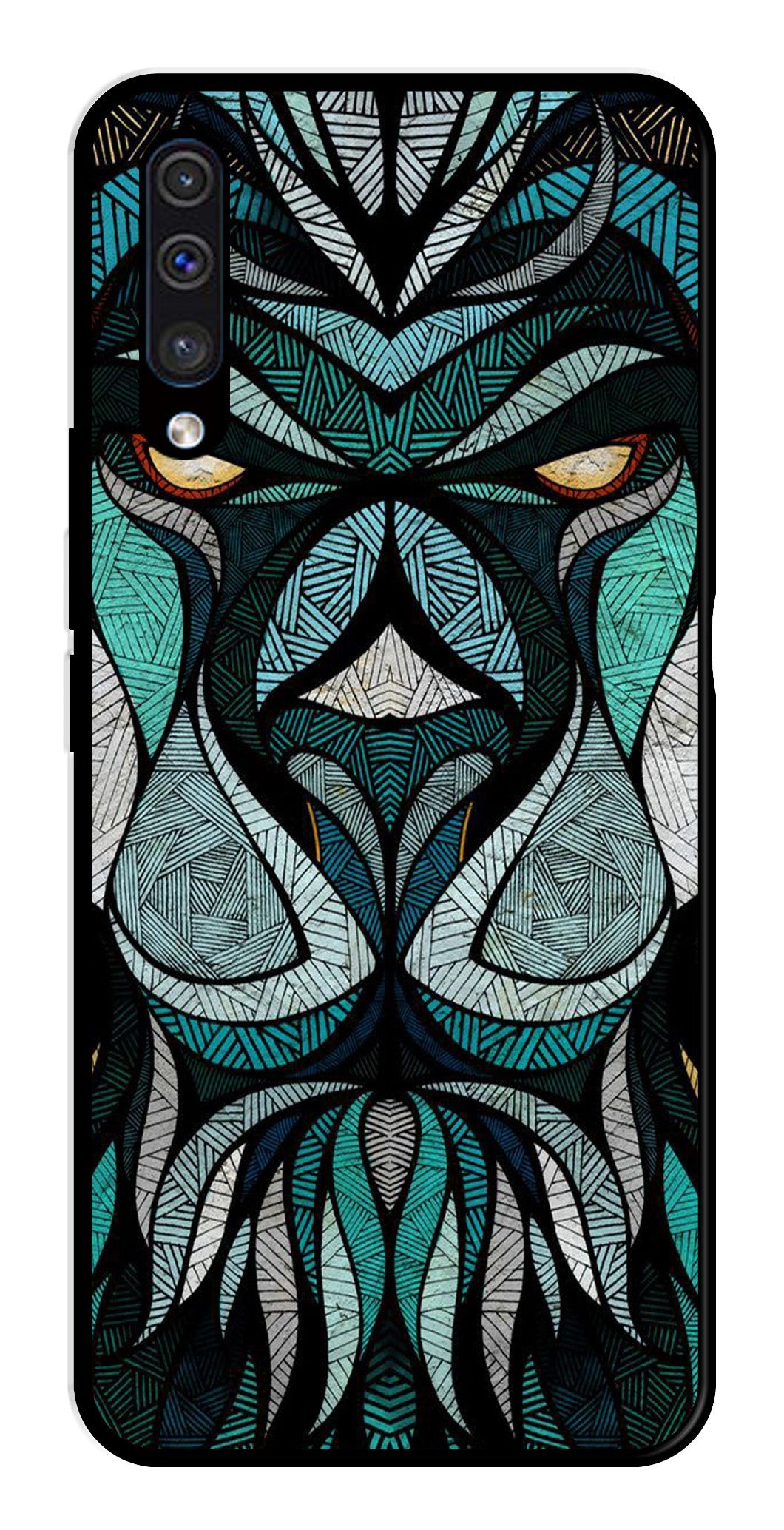 Lion Pattern Metal Mobile Case for Samsung Galaxy A50   (Design No -40)