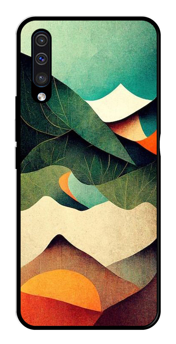 MultiColor Pattern Metal Mobile Case for Samsung Galaxy A50   (Design No -43)