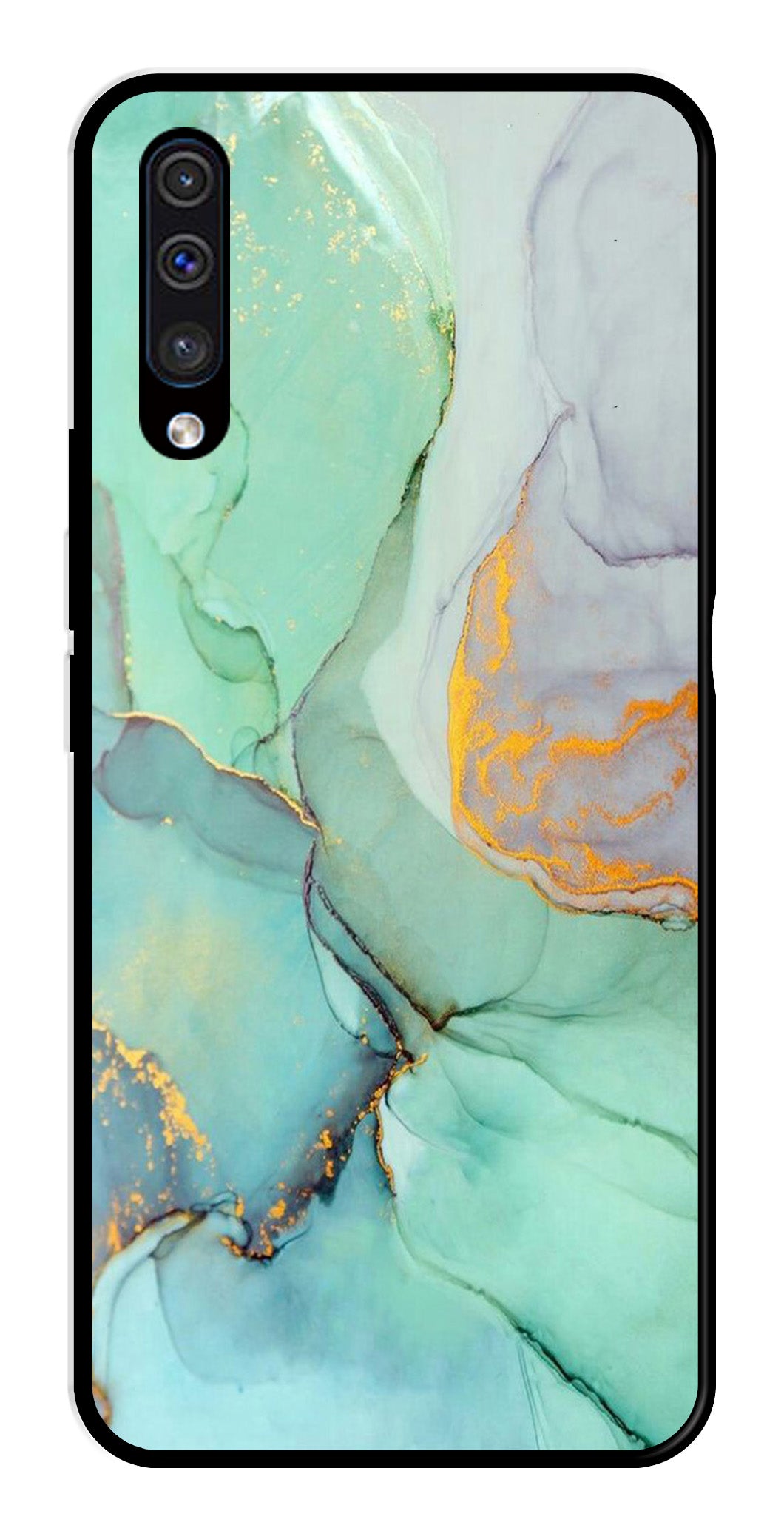 Marble Design Metal Mobile Case for Samsung Galaxy A50   (Design No -46)