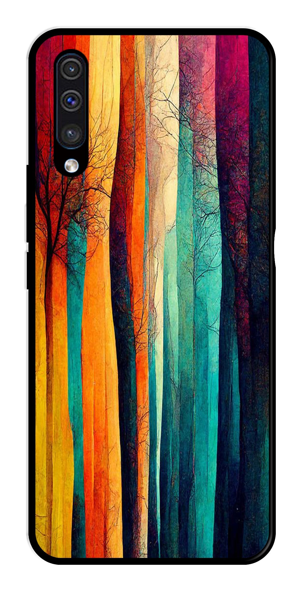 Modern Art Colorful Metal Mobile Case for Samsung Galaxy A50   (Design No -47)