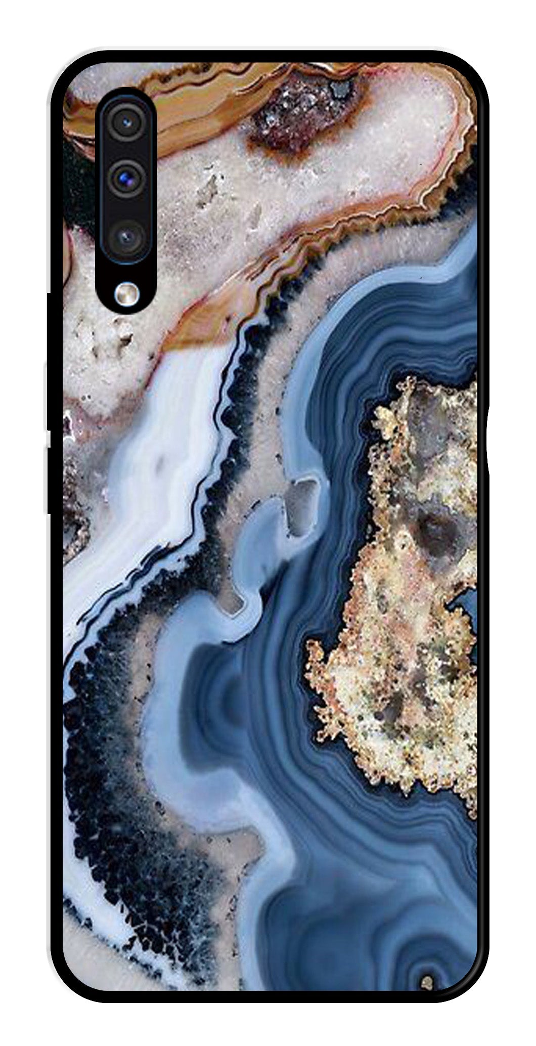 Marble Design Metal Mobile Case for Samsung Galaxy A50   (Design No -53)