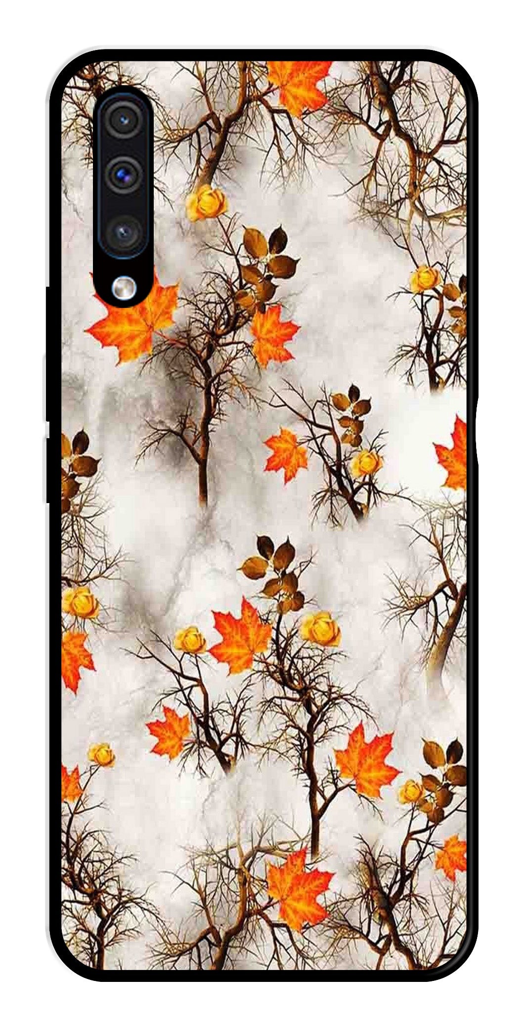 Autumn leaves Metal Mobile Case for Samsung Galaxy A50   (Design No -55)