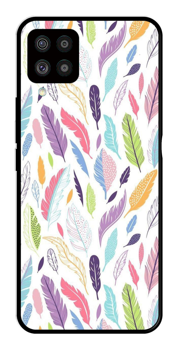 Colorful Feathers Metal Mobile Case for Samsung Galaxy F62   (Design No -06)