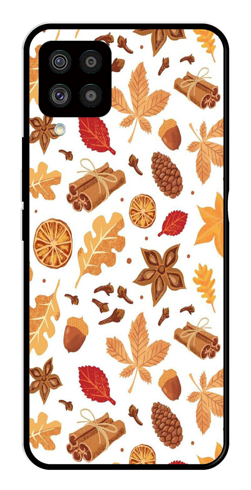 Autumn Leaf Metal Mobile Case for Samsung Galaxy F62   (Design No -19)