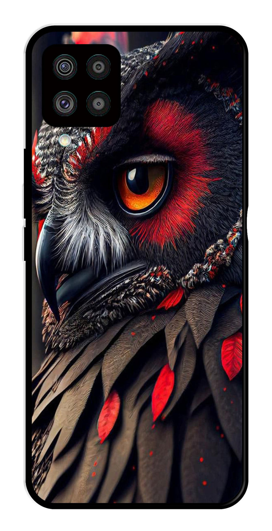 Owl Design Metal Mobile Case for Samsung Galaxy F62   (Design No -26)