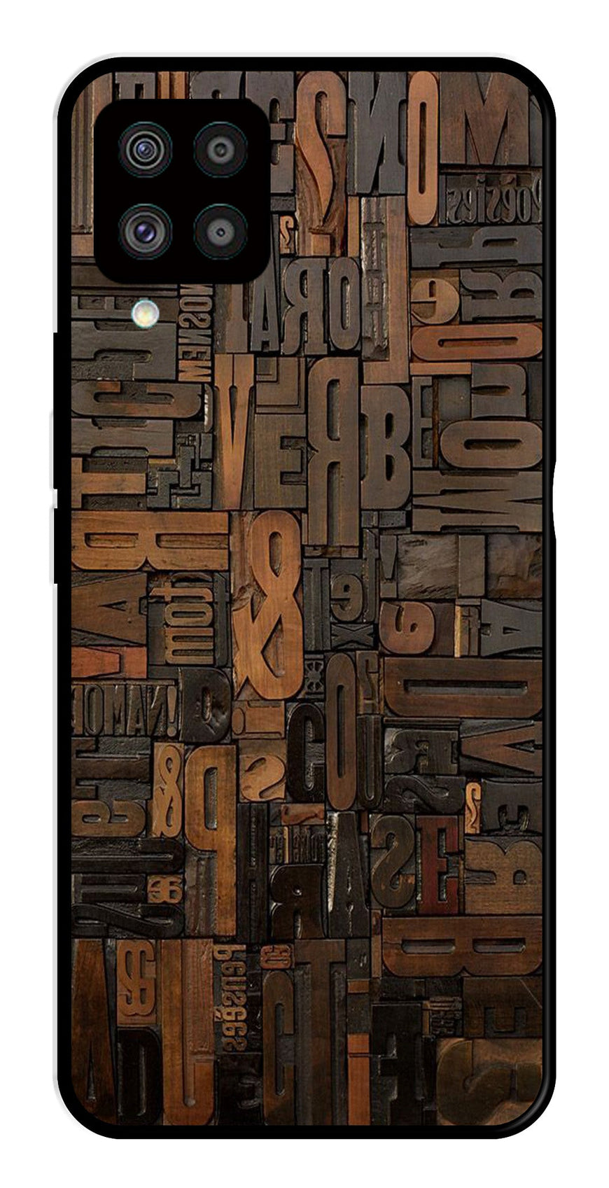 Alphabets Metal Mobile Case for Samsung Galaxy F62   (Design No -32)