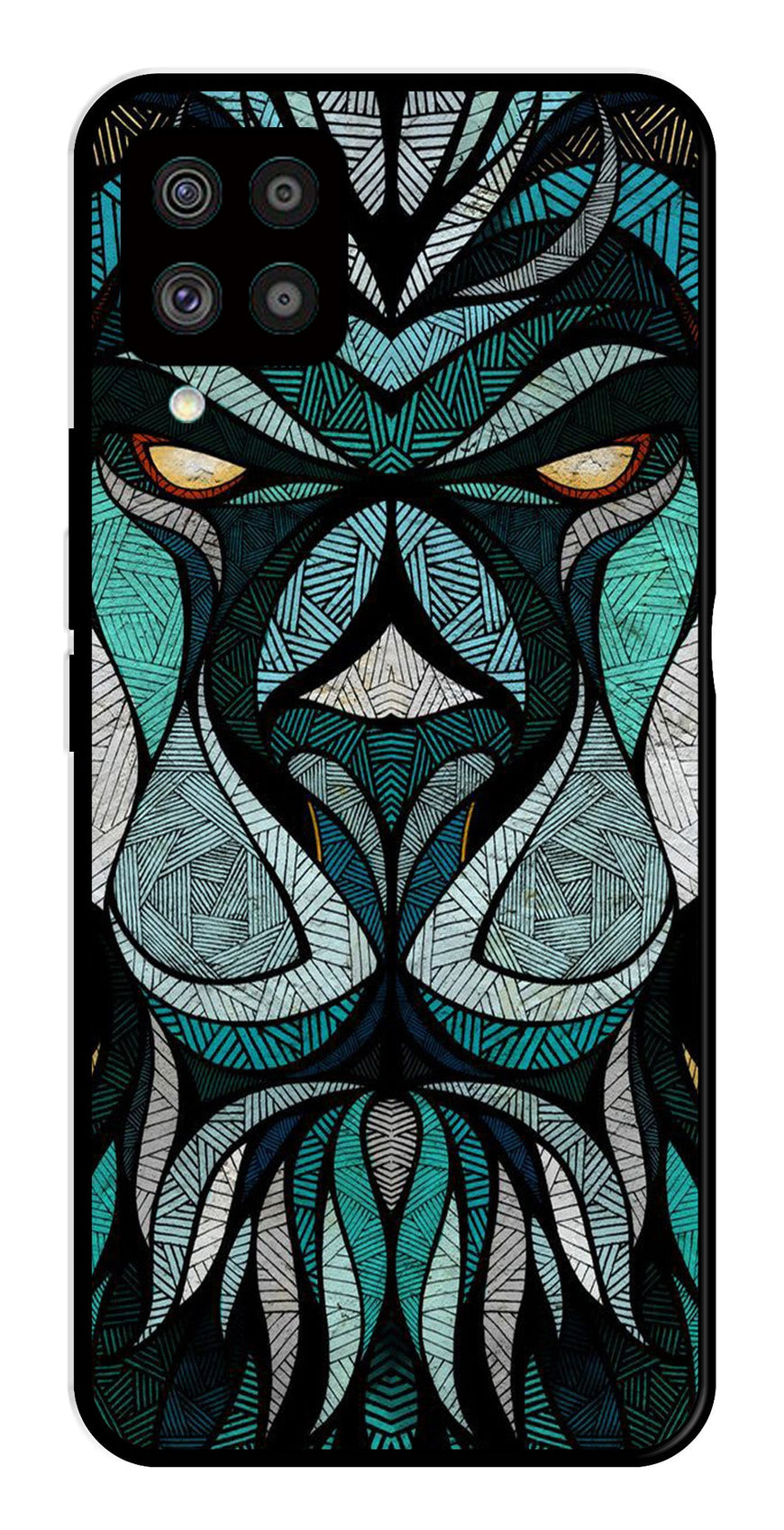 Lion Pattern Metal Mobile Case for Samsung Galaxy F62   (Design No -40)